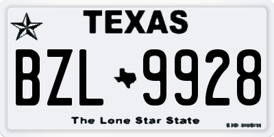 TX license plate BZL9928