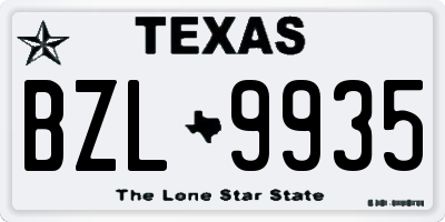 TX license plate BZL9935