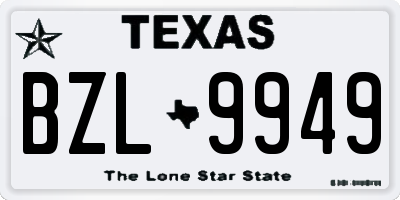 TX license plate BZL9949