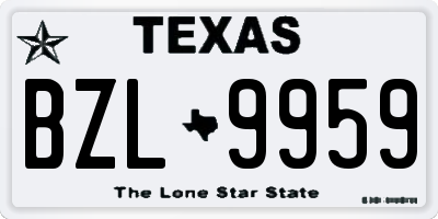 TX license plate BZL9959