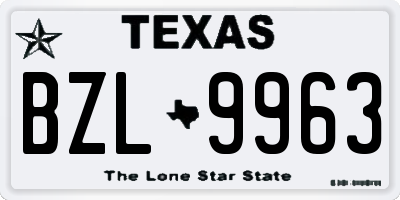 TX license plate BZL9963