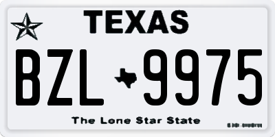 TX license plate BZL9975