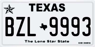 TX license plate BZL9993