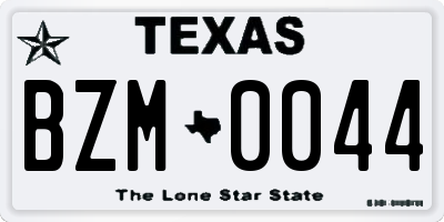 TX license plate BZM0044