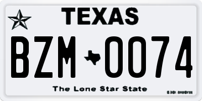 TX license plate BZM0074