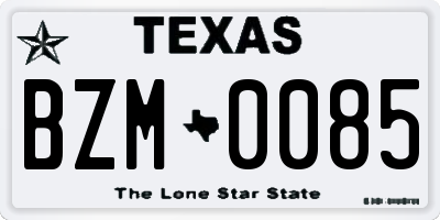 TX license plate BZM0085