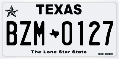 TX license plate BZM0127