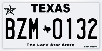 TX license plate BZM0132