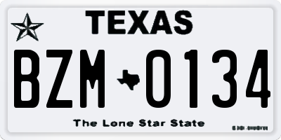 TX license plate BZM0134