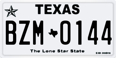 TX license plate BZM0144