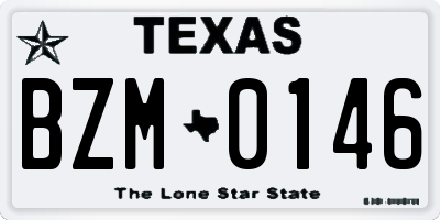 TX license plate BZM0146