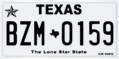 TX license plate BZM0159