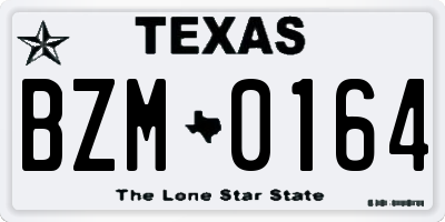 TX license plate BZM0164