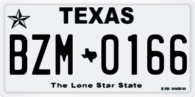 TX license plate BZM0166