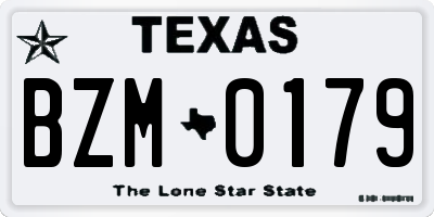 TX license plate BZM0179