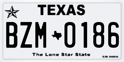 TX license plate BZM0186
