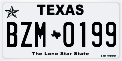 TX license plate BZM0199