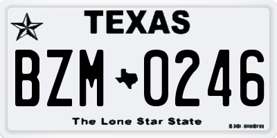 TX license plate BZM0246