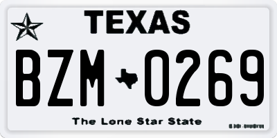 TX license plate BZM0269