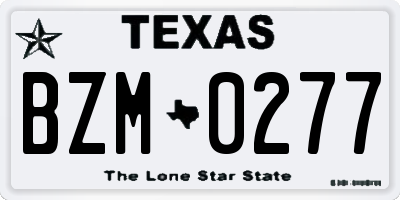 TX license plate BZM0277