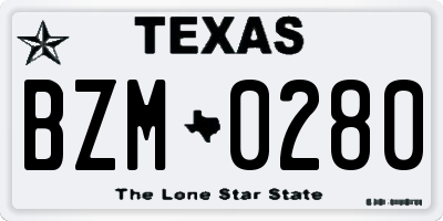 TX license plate BZM0280