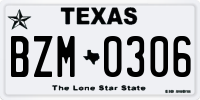 TX license plate BZM0306