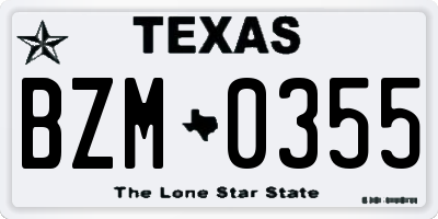 TX license plate BZM0355
