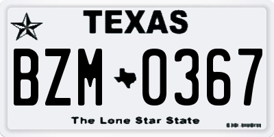 TX license plate BZM0367