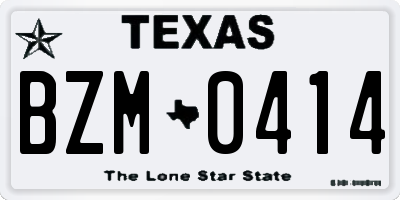 TX license plate BZM0414
