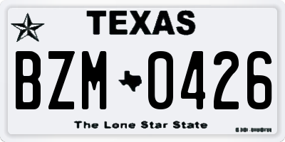 TX license plate BZM0426