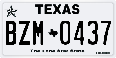 TX license plate BZM0437
