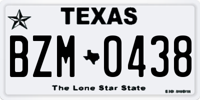 TX license plate BZM0438