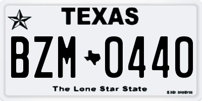 TX license plate BZM0440