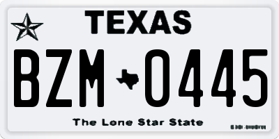 TX license plate BZM0445