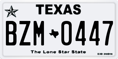 TX license plate BZM0447