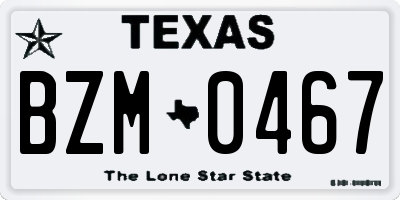 TX license plate BZM0467