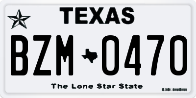TX license plate BZM0470