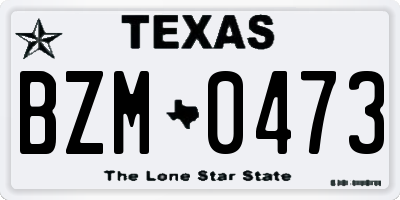 TX license plate BZM0473