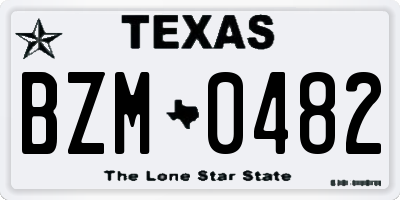 TX license plate BZM0482