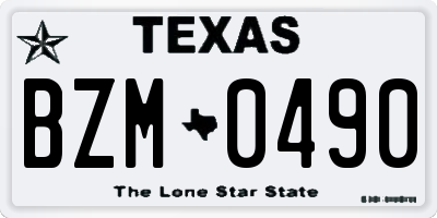 TX license plate BZM0490