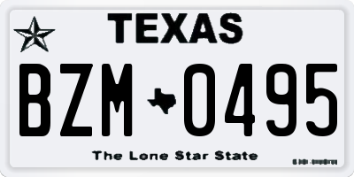 TX license plate BZM0495