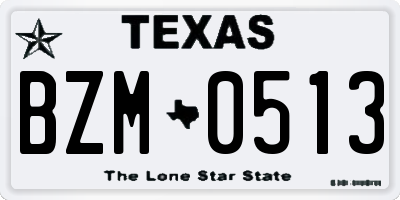 TX license plate BZM0513