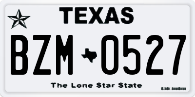 TX license plate BZM0527