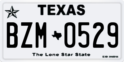 TX license plate BZM0529