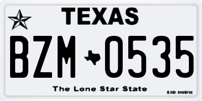 TX license plate BZM0535