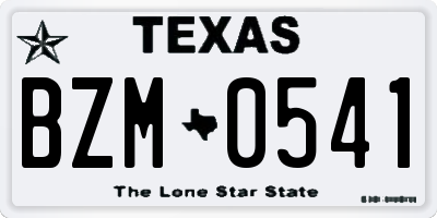 TX license plate BZM0541