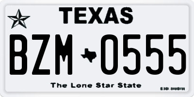 TX license plate BZM0555