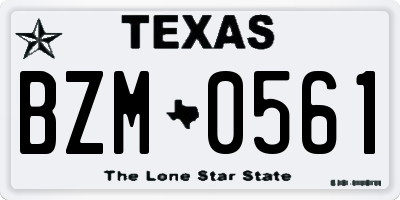 TX license plate BZM0561