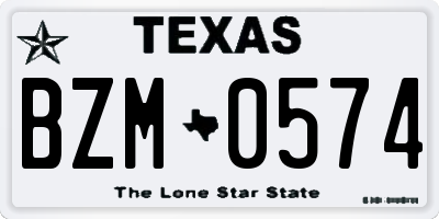 TX license plate BZM0574