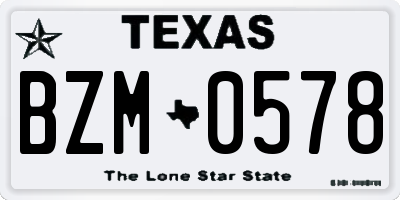 TX license plate BZM0578